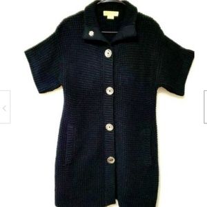 Michael Kors Sweater Dress Black Womens Boho Wool
